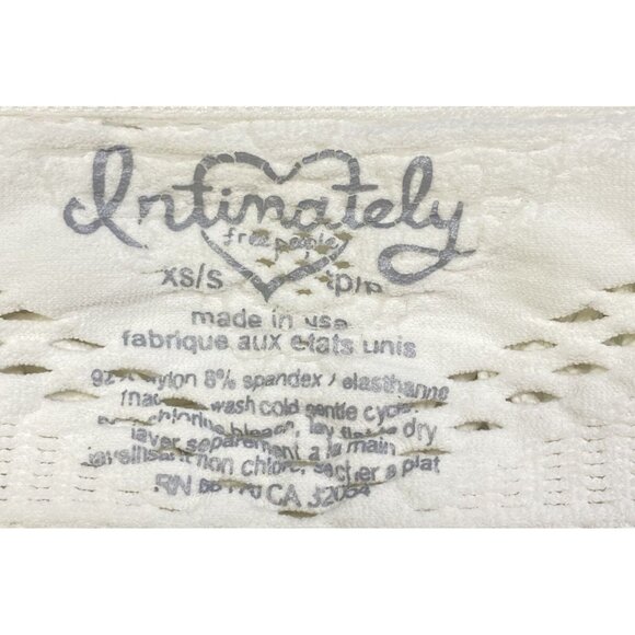 Intimately Free Women Fringe Halter Crop Top Tie Neck Sz XS Ivory Summer 7-14 - Picture 6 of 9